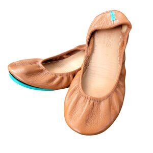 Tieks By Gavrieli Womens Size 7 Camel Leather Ballet Flats Teal Sole